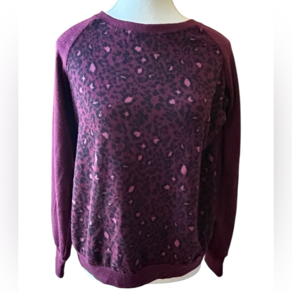 Bandolino Burgundy Leopard Print Sweater small size
